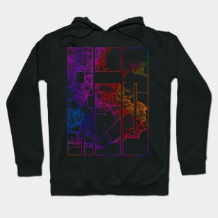 Rio de Janeiro, Brazil City Map Typography - Colorful Hoodie